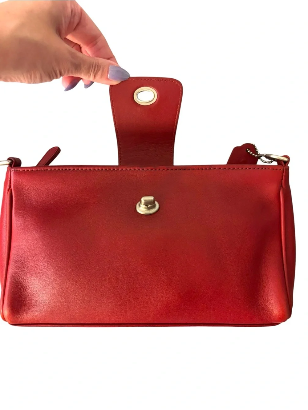 Vintage Coach Red Leather Legacy Demi Flap Crossbody Bag 9154 - Made in USA